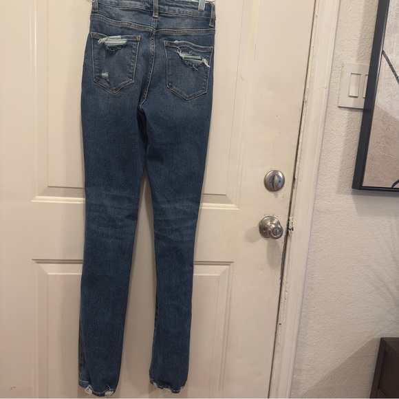 Flying Monkey High Rise Distressed Blue Jeans - Picture 6 of 8